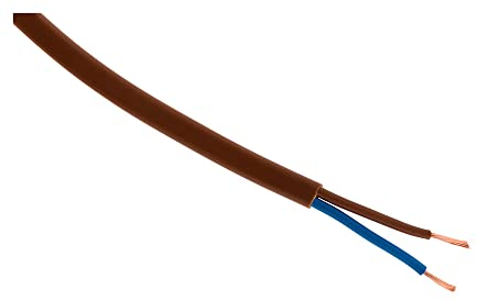 Zenitech Câble d'alimentation électrique H03VVH2-F 2x0,75mm² - 10m - Marron