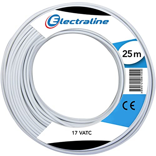 Electraline 536479 106104 Corona Cavo 17 VATC 25M Bianco, per uso Sat e TV extender, 25 M