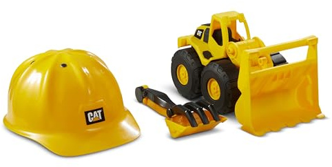 CatToysOfficial | Set di Costruzione per Sabbia | Pala Caricatrice, Casco, Rastrello | Regalo, Giocattoli per Bambini dai 3 Anni in Su