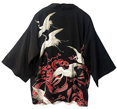 Glike Kimono giapponese vestito tradizionale da donna costume tradizionale Haori in stile Tokio Harajuku con motivo drago giacca antica da notte accappatoio da notte Colore rosso taglia unica
