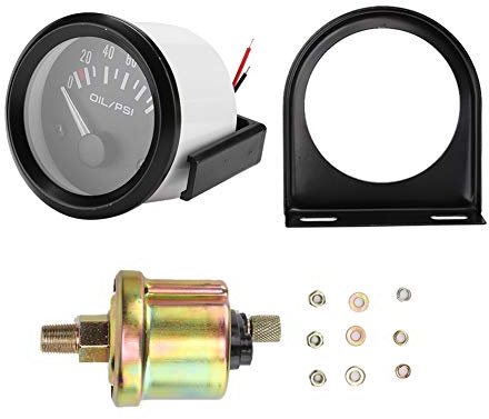 Manómetro de presión de aceite Kuuleyn, 52 mm/2 pulg., 12 V, indicador de presión de aceite electromagnético universal para automóvil, medidor de modificación automática para todos los modelos