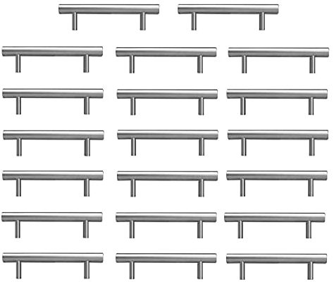 AwmnSrman Griffe für Küchenschränke Schrankgriffe Silber 128mm 20 Stück Edelstahllöcher Installation Silberlöcher Installation