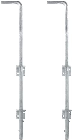 Alberts 211080 Bodenschieber | feuerverzinkt | Bolzen-Ø 16 mm | 600 mm | Abstand Bolzen - Tor 40 mm | 2er Set