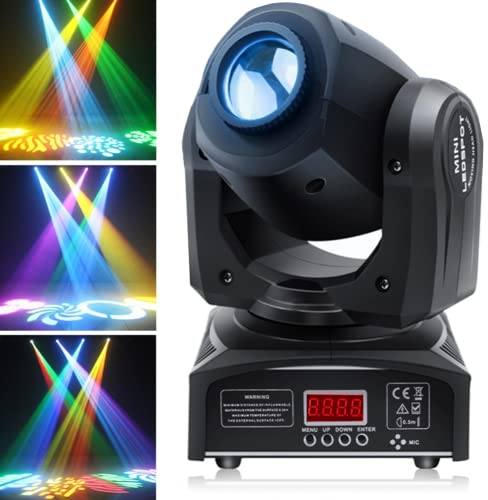 HOLDLAMP Éclairage de Scène LED Moving Head Lampe RGBW dmx512 uminaires à Tête Rotative Effet 8 Motifs Effet Lumineux pour Fête Bar Halloween Noël Mariage Disco DJ