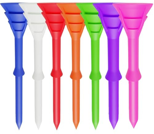 LOVMEAD Golf Tees 83mm Langlebigem Kunststoff 50/100 Stück, Golftees Kunststoff Lang Orange Weiß Blau Schwarz Grün, Professional Unzerbrechliche Golf Tees Plastik