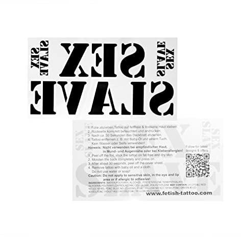 5 x Sex Slave Tattoo - Großer und kleiner Schriftzug in schwarz - Sexy Kinky Fetisch Tattoo (5)