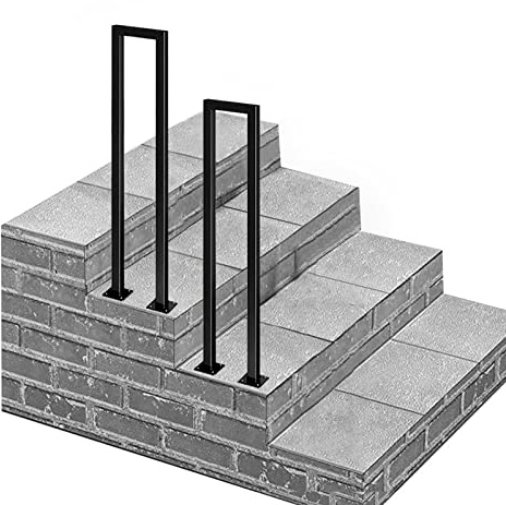 Advap Outdoor Stair Railing, Transitional Handrail Picket for Exterior Steps | Hand Rails for Outside Steps | Matte Black Wrought Iron, Terrace Decking Balustrade (Size : 3.3 FT)