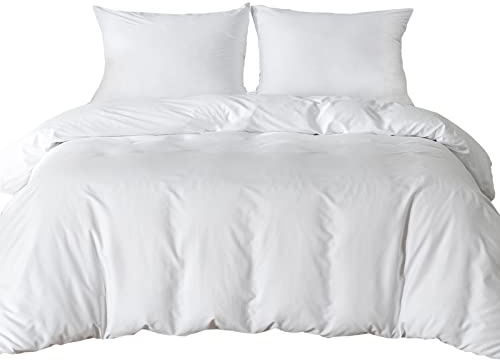 Good Nite Bettwäsche-Set für Einzelbett, Bettbezug mit 2 Kissenbezügen, weiche Mikrofaser, Polyester, Bettbezug-Sets (weiß)