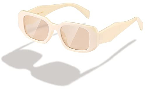 kimorn Rechteck Sonnenbrille für Frauen Männer Trendy Retro Trendy Sonnenbrille 90's Vintage Square Frame