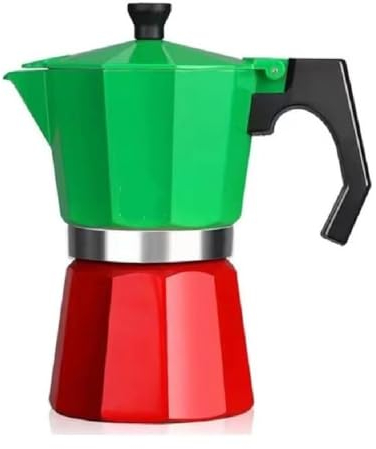 WY8 TOP MOKA Italian Traditional Tricolor Coffee Pot Maker 300ml 6cup Filter Stove Top Mocha Espresso Coffee Pot 300ml 6cup