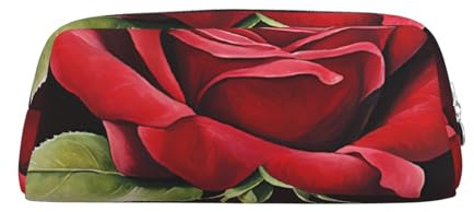 ASPOIJHN Vielseitiges Leder-Federmäppchen, Gothic-Rose, stilvolle Aufbewahrungstasche für Schule, Büro, Schreibwaren, Kosmetiktasche, Münzen-Organizer, silber, Einheitsgröße, Krawattenetui