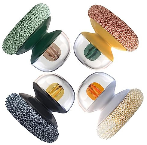 LZHWZQAN 4Pcs Bamboo Fiber Pot Brush Dishwasher Cleaner Multi-Function Pot Brush Cleaner Hand Scrubber Kitchen Essentials Dish Scrubbers Portable Cooker