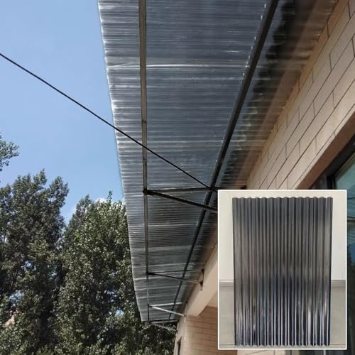 BRCYKRWY Panneau de lumière du Soleil,Panneau de Toit ondulé de 2 mm 5 pièces,tôle de toiture ondulée,Panneaux d'éclairage Naturel en Fibre de Verre,Panneau Anti-UV Transparent et imperméable