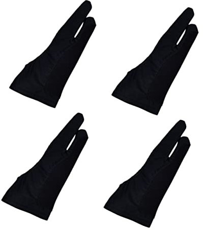 Operitacx 4pcs Fouling Art Gloves Finger Gloves for Tablet Drawing Comfortable Nylon Fabric