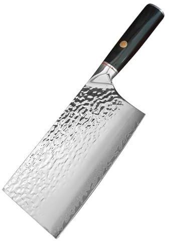 Japanska köksknivar Damaskus Stålhackkniv Fiskfilé Köttkniv Kock Skiva Sushi Kniv Matlagningsverktyg(8inch Cleaver Knife)