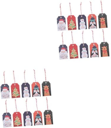 Zerodeko 2 Sätze Weihnachtsverpackungsetiketten Christbaum Anhänger Christbaumanhänger Dekorationen Weihnachten Ornamente Weihnachtsmann-tags Hängeetiketten Papier 100 Stück * 2