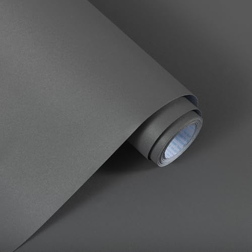 Alened Sticky Back Plastic Dark Grey Vinyl Wrap Self Adhesive Wallpaper