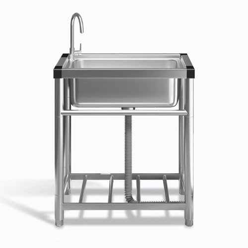 Fregadero de mano con grifo, lavabo pequeño de montaje en pared para restaurante, cocina, garaje y uso doméstico