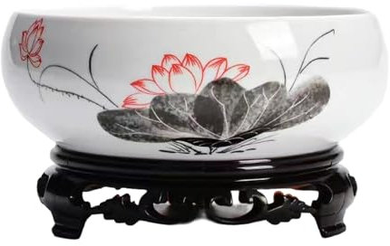 budiniao Elegante ciotola per fiori in ciotola per fioriera per esposizione di balconi, ciotole per piantare decorazioni per l'acqua, acqua di loto per interni, E, 16.5 * 15 * 6.5CM