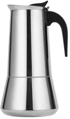 ZIHDKE Kaffekanna 2/4/6/9/12 koppar rostfritt stål moka kaffekanna perkolator spishäll kaffebryggare mockakanna (17 x 12 x 10,5 cm)