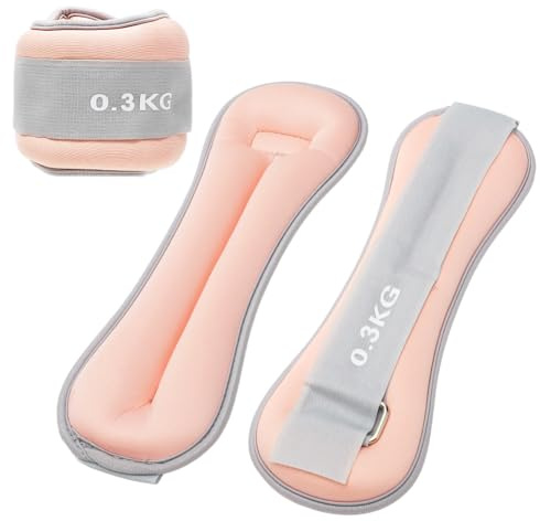 CEWROM Set 2 Pesi per Caviglia e Piedi per Bambini e Principianti, Rosa 0,3 kg, Allenamento, Fitness, Danza e Yoga, Regolabili e Confortevoli
