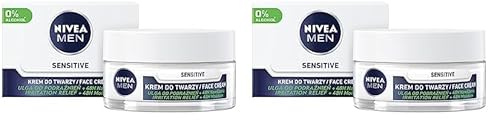 NIVEA MEN Sensitive Intensiv feuchtigkeitsspendende Creme für Männer für empfindliche Haut 50ml (Packung mit 2)
