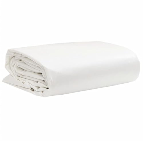 Lona blanca de 3,5 x 5 m, 650 g/m², resistente, resistente al desgarro y a la intemperie, para muebles de jardín, protección al aire libre, lona impermeable, resistente a los rayos UV