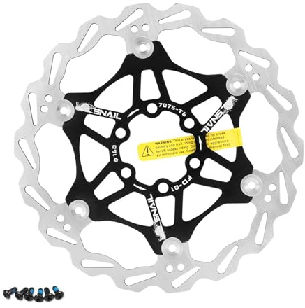 Velxnigt Schwimmende Bremsscheibe für Fahrräder, 160 mm, geeignet für Rennräder, Mountainbikes, BMX, MTB（NA Schwarz)