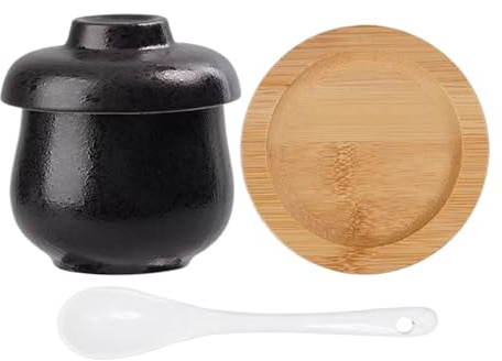 Sghtil Cocotte en céramique avec couvercle – 250 ml - Petite porcelaine anti-fuite - Batterie de cuisine pour cuire à la vapeur et braiser - Pour œufs, soupes, desserts, nid d'oiseaux, entrée