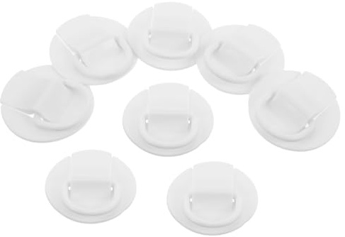 DECOMELODY 8 Piezas Parches D-Ring de PVC Blanco para Kayak y Tablas Inflables Hebillas Resistentes para Sujeción de Equipos Paddleboards y Canotaje Fácil Instalación y Alta Durabilidad para