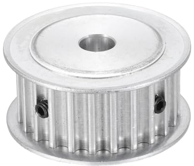 sourcing map Zahnriemenscheibe, 5 m, 24 Zähne, 8 mm Bohrung, Aluminiumlegierung, Synchronrad, Riemenscheibe für 3D-Drucker, CNC-Maschinen, Industrie, Silber