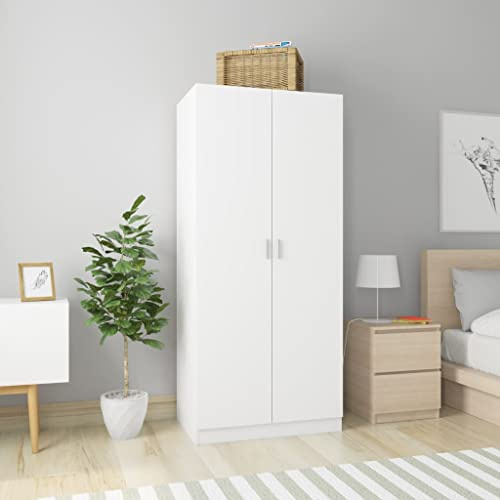Frdhee Wäscheschrank Kleiderschrank Kinder,Kleiderschrank Weiß 80x52x180 cm Holzwerkstoff,Haushaltsschrank für Haushalt,Flur,Büro oder Schlafzimmer