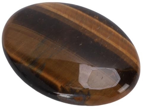 RIZGHWOY Piedra de Palma de Cristal, Piedra de Yoga de Meditación de Tacto Cómodo Ovalada Pulida de 7,5 Cm con Acabado Liso, para Concentración Mental y Decoración de Habitaciones (Ojo de tigre