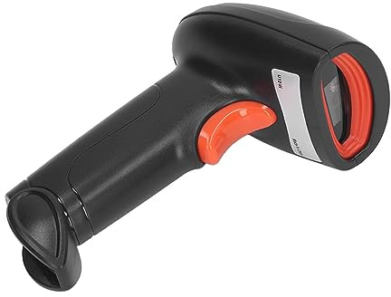 Asixxsix 2,4-GHz-Funk-Barcode-Scanner, 10 m Übertragungsreichweite, 2000 mAh Bluetooth 5.1 USB-Barcode-Scanner One-Click-Kopplung CMOS-Sensor 1D- und 2D-Lesegerät