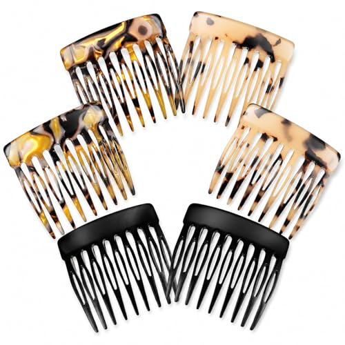 Fransk stickkam, 6 stycken hårkam för insättning mini french hair pin vintage french twist hair pin dekorativ kam med tänder för kvinnor flickor hår styling tillbehör