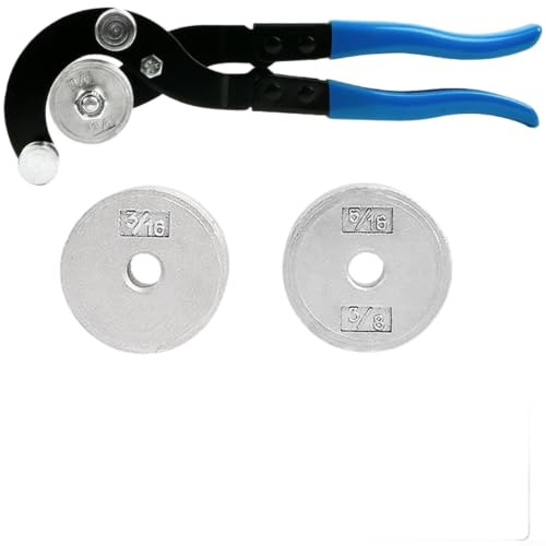 SageFurned Piegatubi Manuale Strumento 4 in 1 per Tubi in Rame e Alluminio 4.8 6.35 8 10mm in Acciaio Cr-V Blu (Manico Blu)