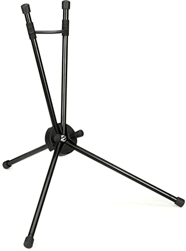 K&M 14350 Saxophonständer Saxxy Schwarz Aluminium- kompakte XXS-Größe – 42cm Höhe – Transport im Schallbecher möglich