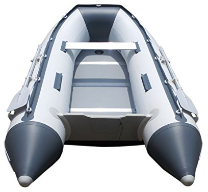 Newport 10ft 6in Newport Model Inflatable Dinghy Boat Transom Sport Tender - 5 Person - 15HP USCG Rated, White/Gray