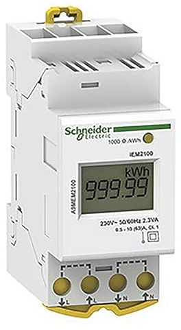 Schneider Electric - Acti9 IEM - Compteur d'energie modulaire monophasé - 230V - 63A - A9MEM2100