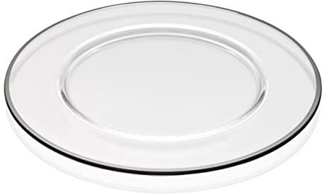 SWEET HOME Sottopiatto in Vetro Trasparente con Bordo Filo Nero cod.23.100.32NE cm 32x32x1h diam.32 by Varotto & Co.