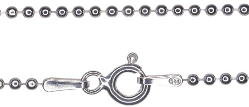 Markylis - 925 Sterling Silver Ball Bead Chain Necklace - 1.2mm - CP150-28inch
