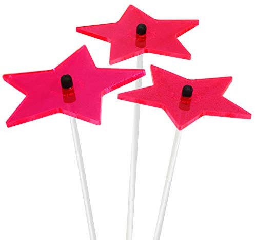 Cazador-del-sol ® - das Original | Sternenstrauß | 3 Stück | Sonnenfänger-Stern rot | Durchmesser 8 cm | Höhe 25 cm