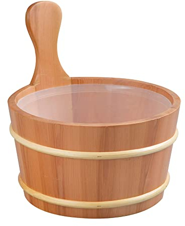 SudoreWell® Saunakübel Saunaeimer Red Cedar 4,0 l mit Griffdaube und Einsatz