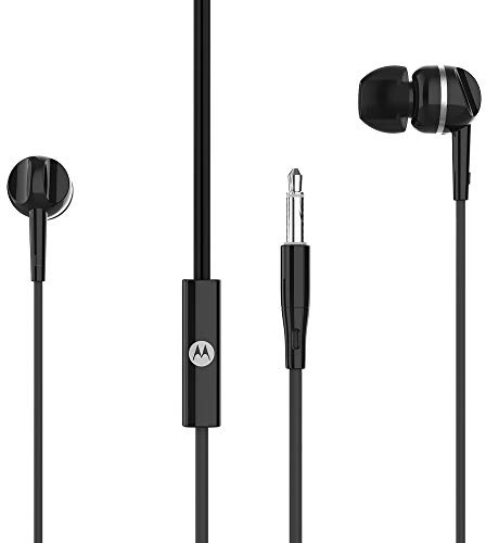 Motorola Pace 105 - Kabelgebundenes In-Ear Stereo Kopfhörer mit Mikrofon - Alexa, Siri Google Assistant - Schwarz