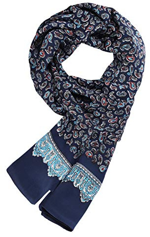 WANYING Edler Seidenschal für Herren 100% Seide 11 Momme Herrenschal Schaltuch Doppelseite für Frühjahr Sommer Herbst Casual Business 155×26cm