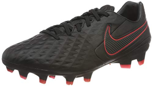 Nike Legend 8 Pro FG, Men's Football Shoe, BLACK/DK SMOKE GREY-CHILE RED, 10 UK (45 EU)