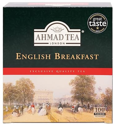 Ahmad Tea English Breakfast Black Tea – 100 Tagged Teabags
