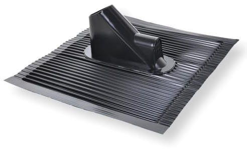 Erwin Weiß GmbH Aluminium Dachziegel 45 x 50 cm schwarz - Antennenziegel | mit Kabeldurchführung I für Mast bis 60 mm Durchmesser I Universal Dachdurchführung wetterfest I Zubehör Antennenmast