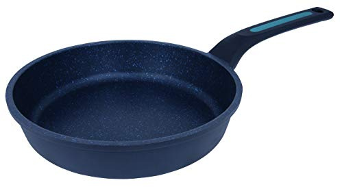 Arcos Thera Sartén Antiadherente de 24 Cm para Inducción, Gas y Vitrocerámica. Sartén de Cocina Mediana de Aluminio Fundido con Mango Ergonómico Extraíble y Apta para Lavavajillas. Color Negro y Azul | Sartén para inducción, gas y vitrocerámica con mango ergonómico extraíble. Apta lavavajillas. Negro y Azul.