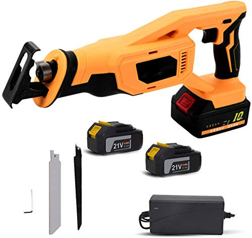 Scie Sabre Sans Fil 21v, Scie Sabre à Batterie, Scie Egoîne Electrique Sans Fil, 15000mah Batterie et Chargeur, Moins de Vibrations, Scie électrique pour Coupe de Branches, Bois, Métal